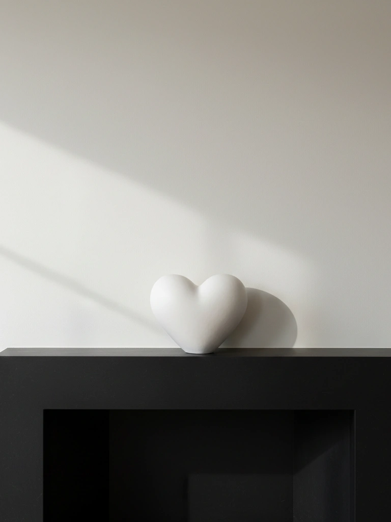 7. Single Statement Heart Sculpture in Matte Finish