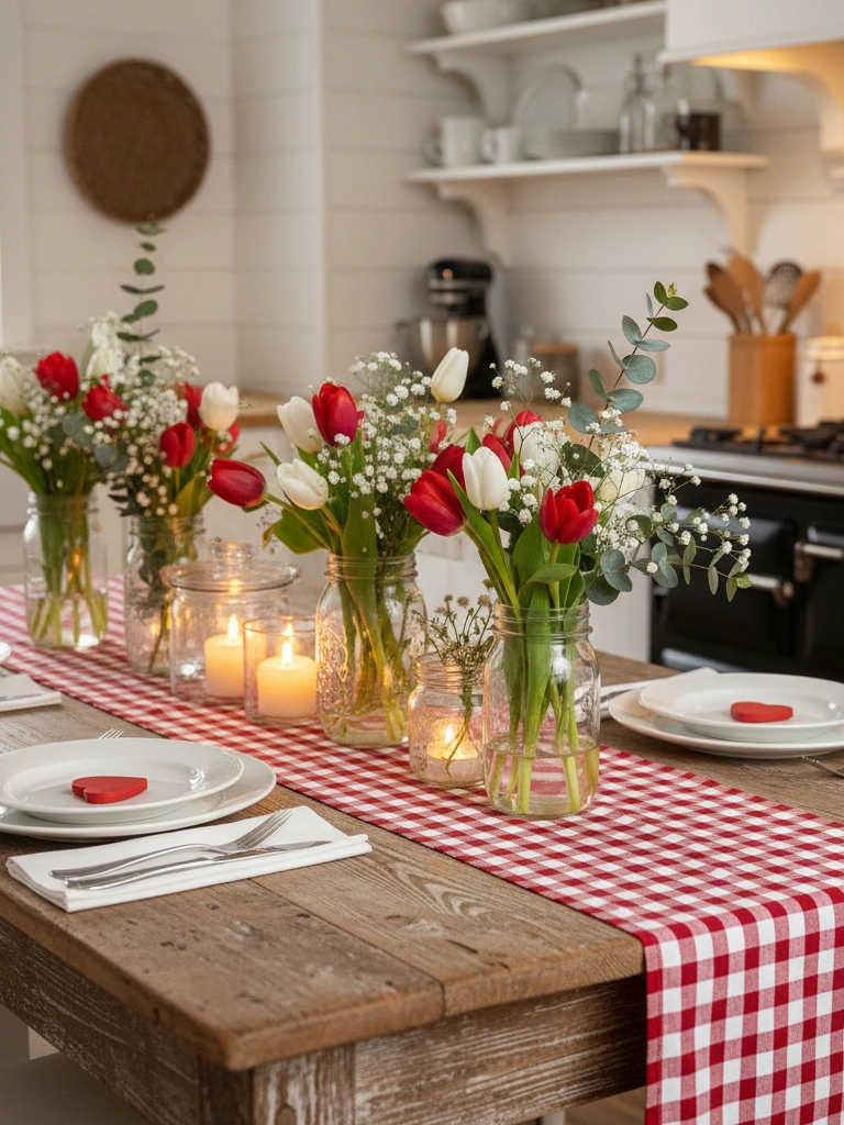 8. Cozy Farmhouse Valentines Day Table Decor Wood Hearts Warmth