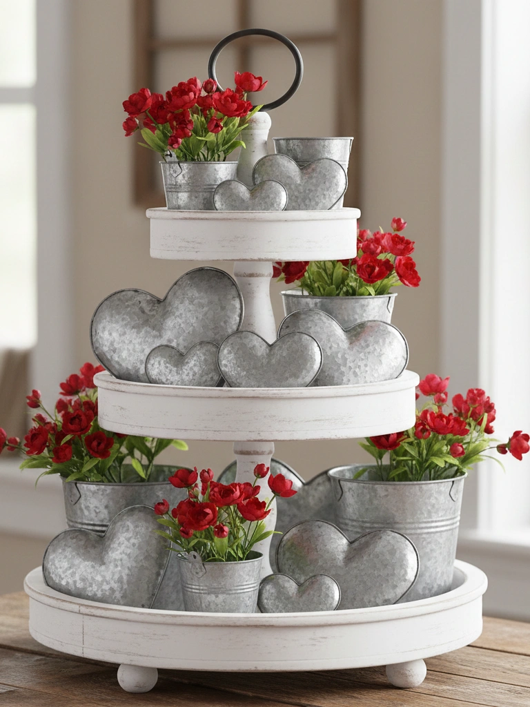 8. Galvanized Metal Heart Accents