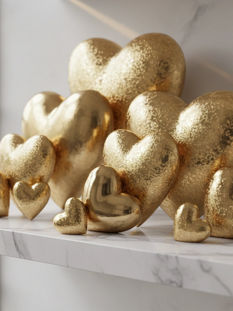 8. Gilded Heart Decorations Collection