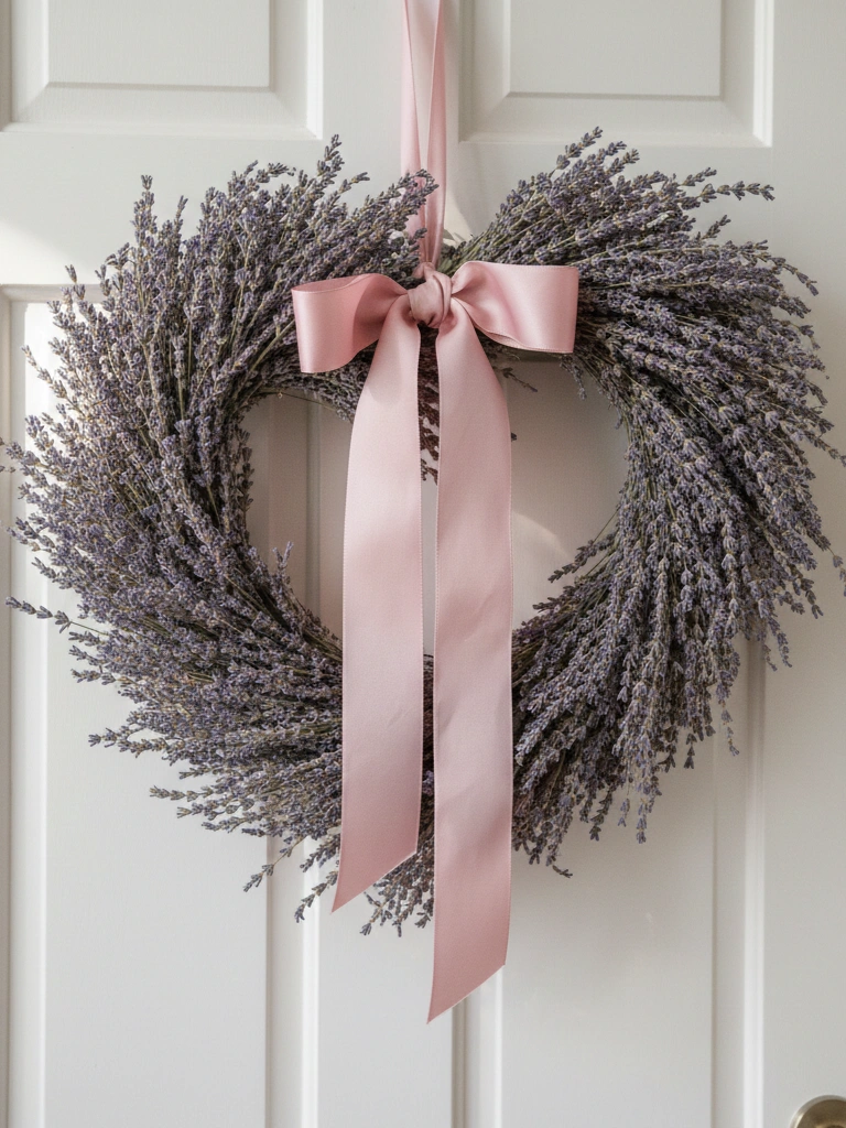 8. Lavender Heart Wreath Display