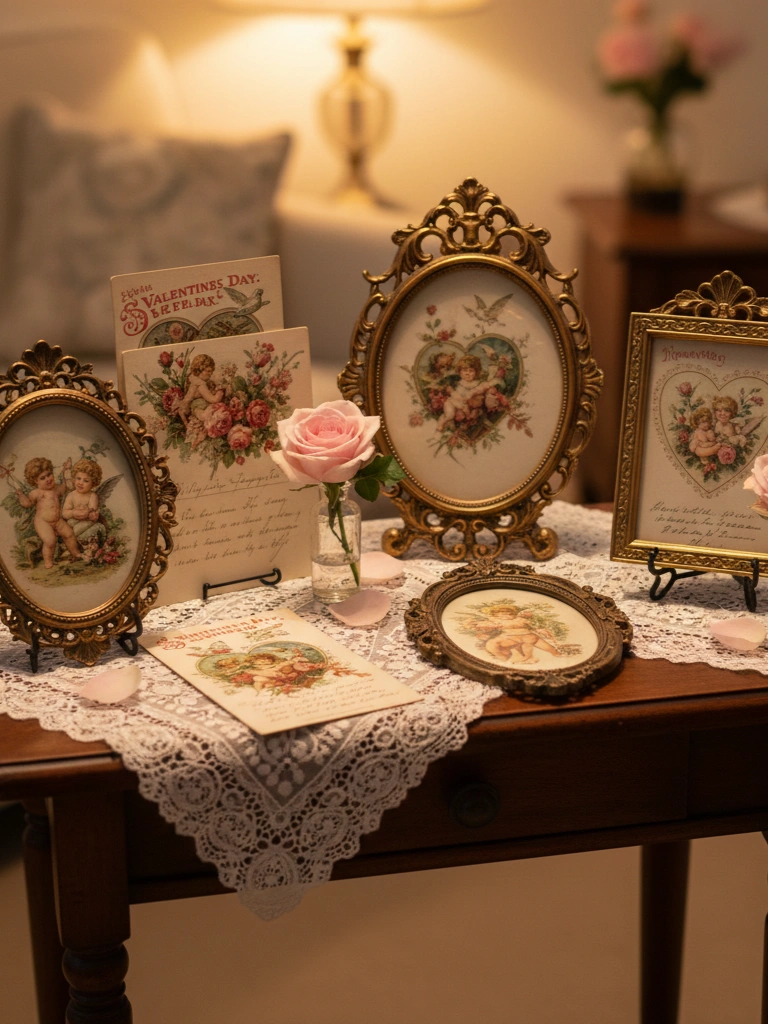 8. Vintage Valentine Card Display