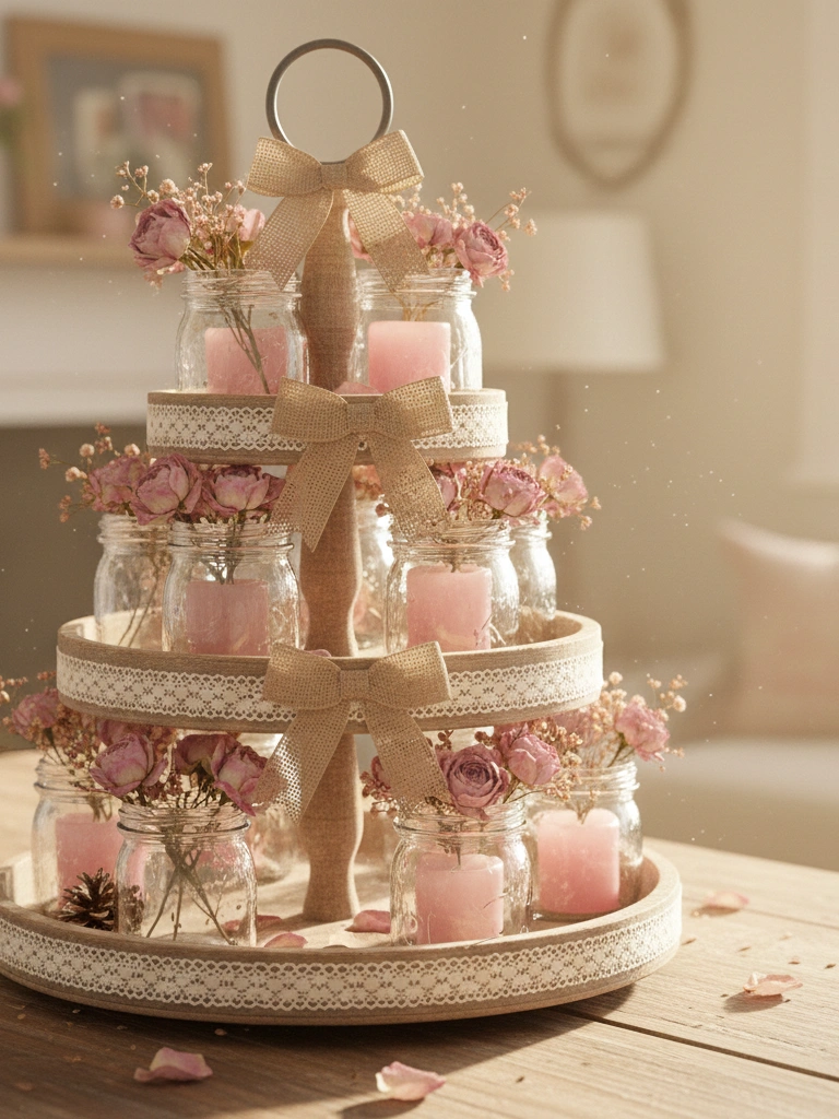 9. Burlap Ribbon and Lace Details