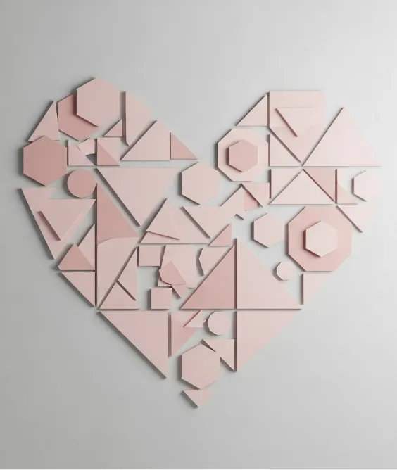 31 Aesthetic Valentine's Day Entryway Decor Ideas for a Romantic Home 12 Abstract Pink Geometric Wall Decals