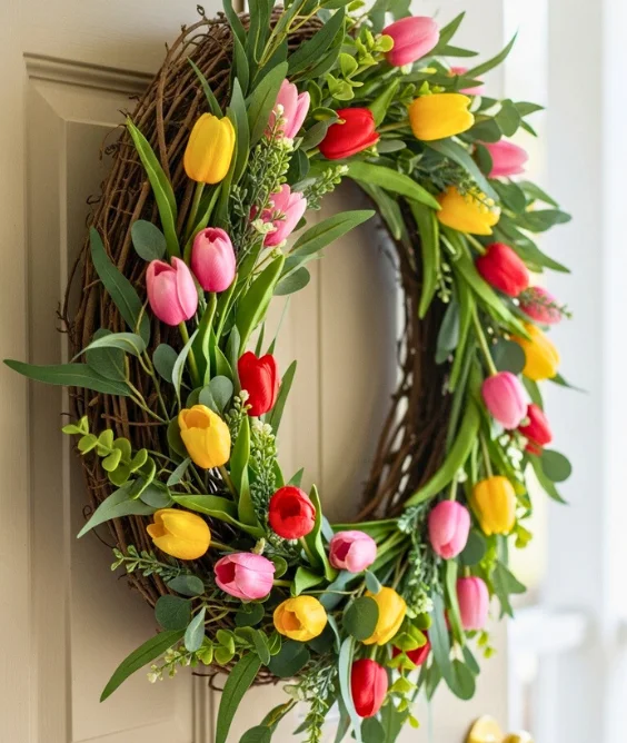 Grapevine Floral Front Door Wreath