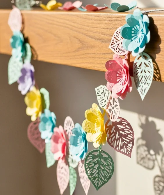 Paper Garland Mantel Decor