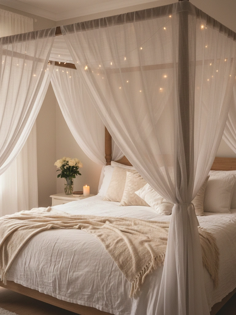 Romantic Canopy Vibe With Sheer Drapes
