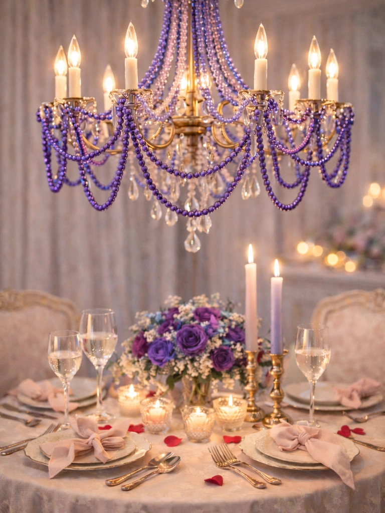 11. Pearl Strands Draped Between Arms