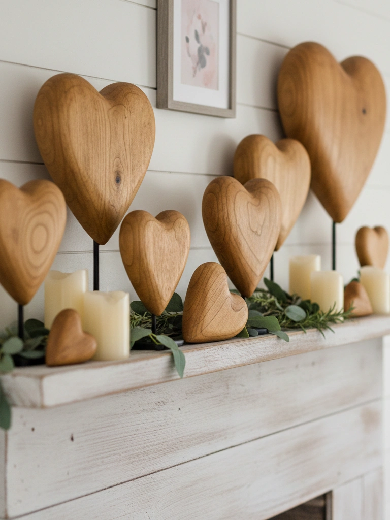 19 Stunning Valentines Day Wood Decor Ideas to Try This Year 11 11. Standing Wooden Heart Sculptures