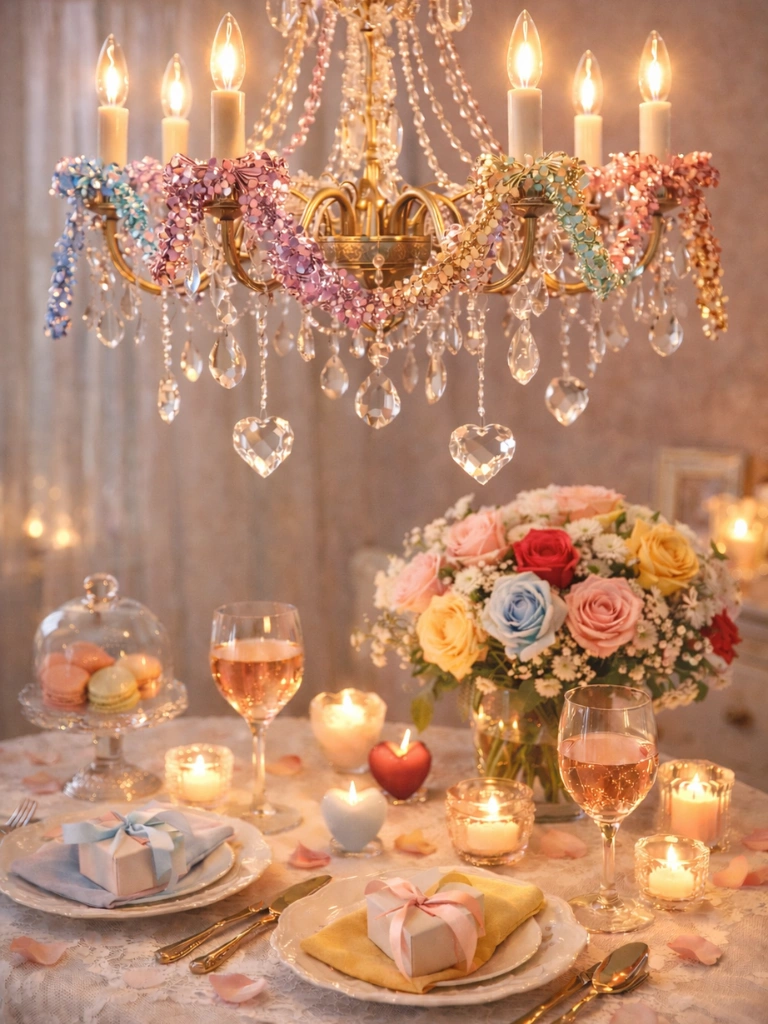 12. Rose Gold Metallic Garland Wrapped Around