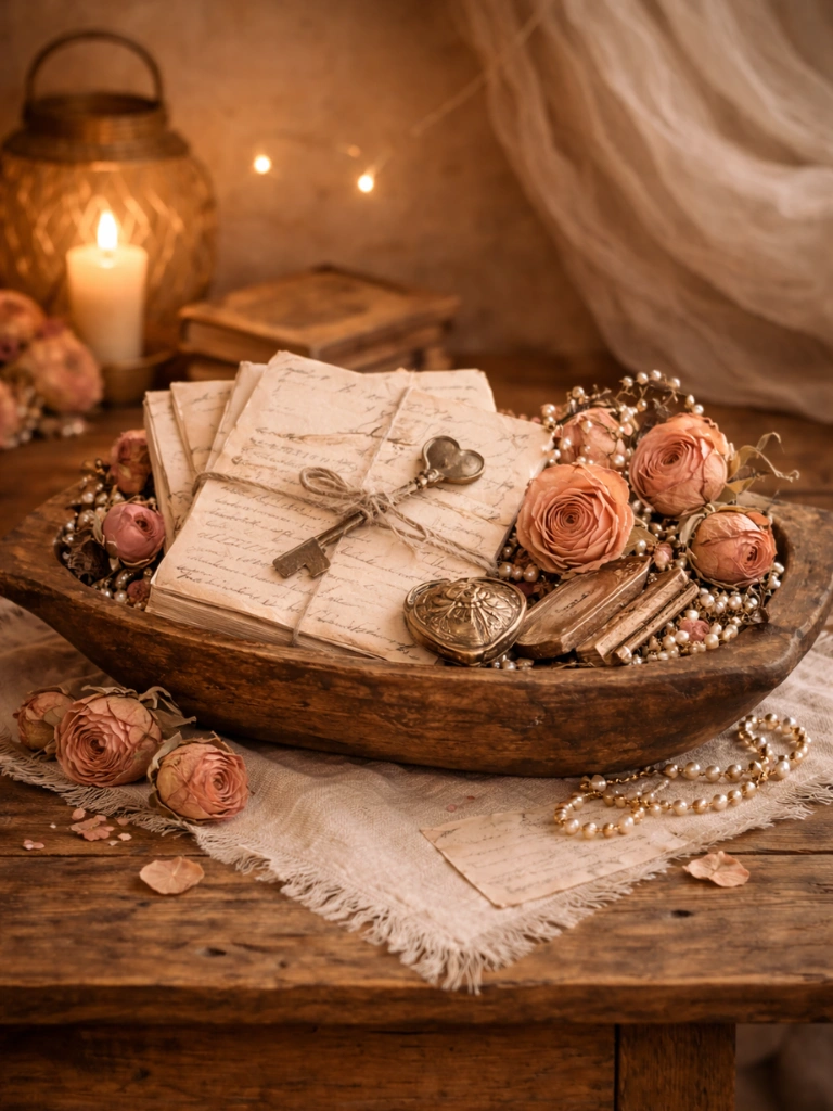 12. Vintage Love Letters and Old Books Vignette