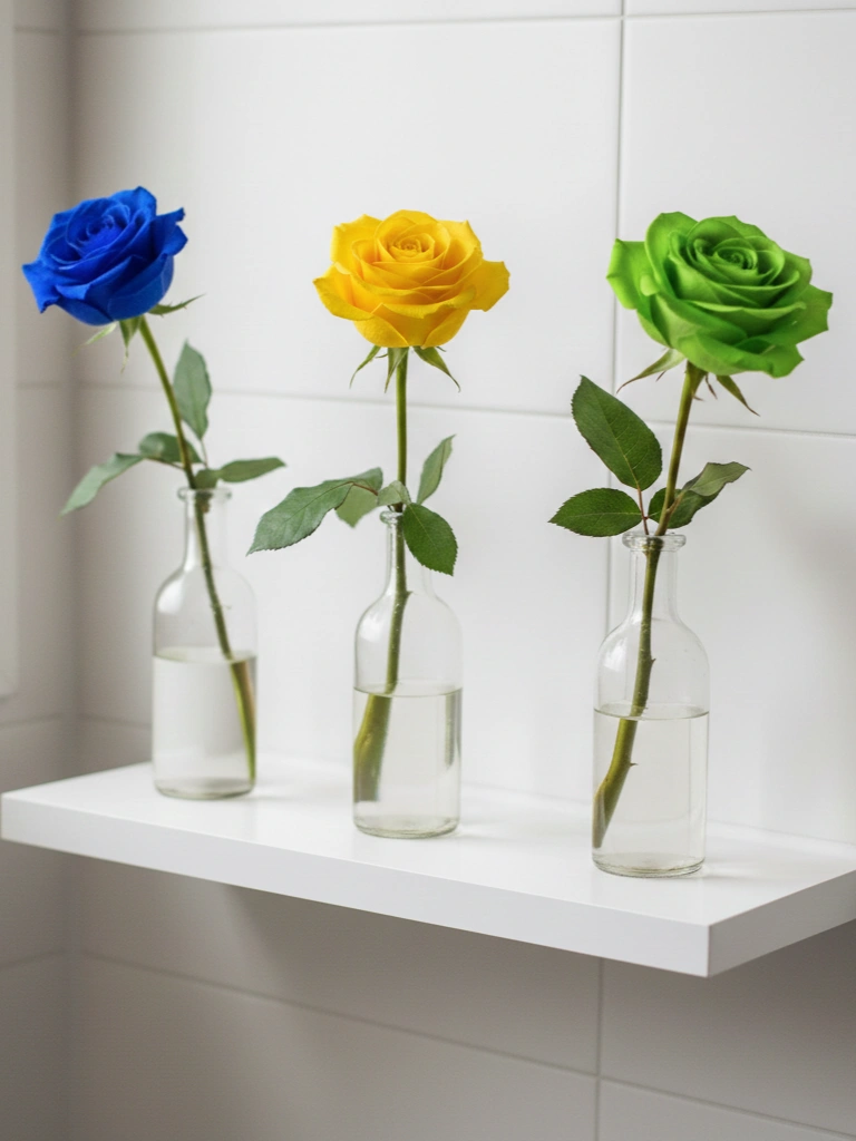 13. Single Stem Roses in Bud Vases