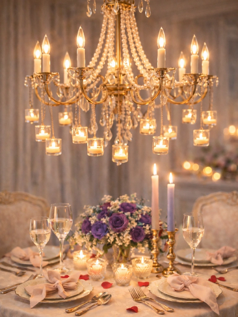 14. Hanging Glass Votives With Tea Lights