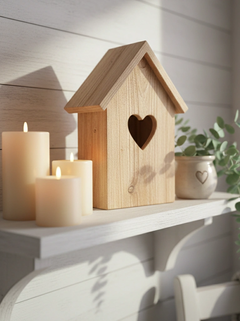 19 Stunning Valentines Day Wood Decor Ideas to Try This Year 14 14. Small Wood House With Heart Cutout
