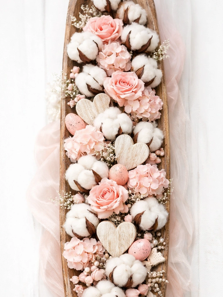 16. Cotton Stems With Blush Pink Accents