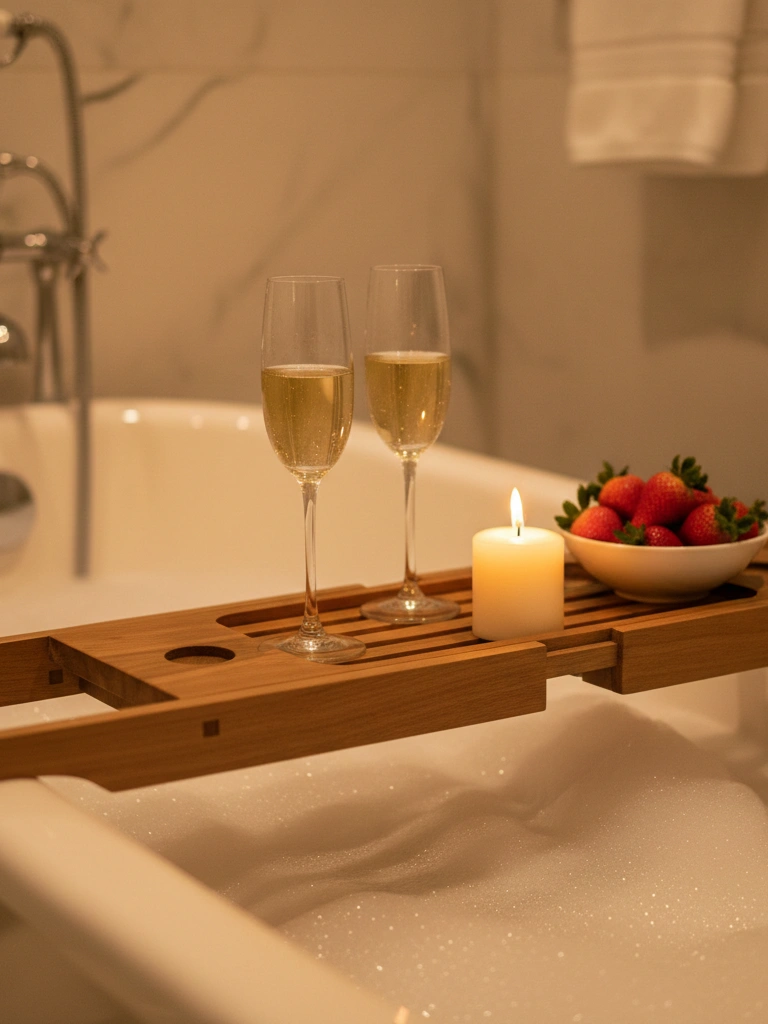 20. Champagne and Strawberries Bath Tray