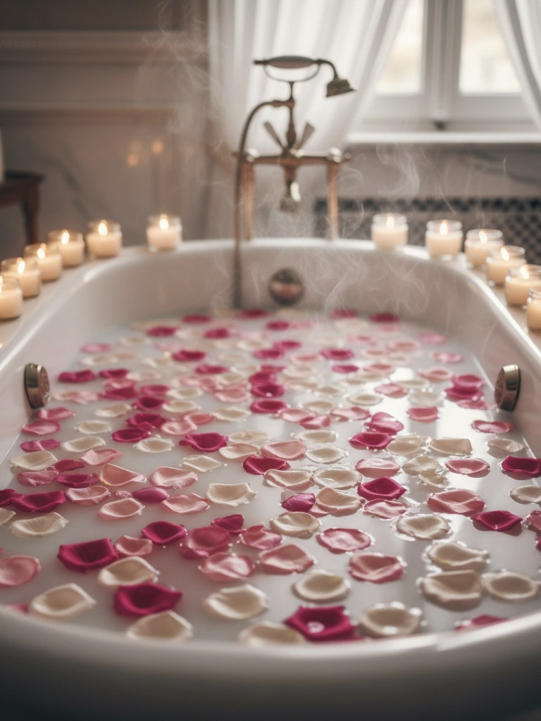 22. Milk Bath With Rose Petals
