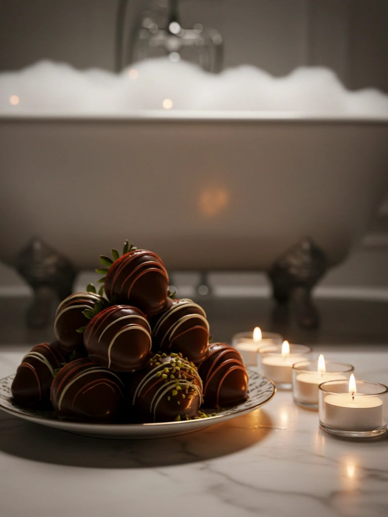 24. Chocolate Covered Strawberries by the Tub