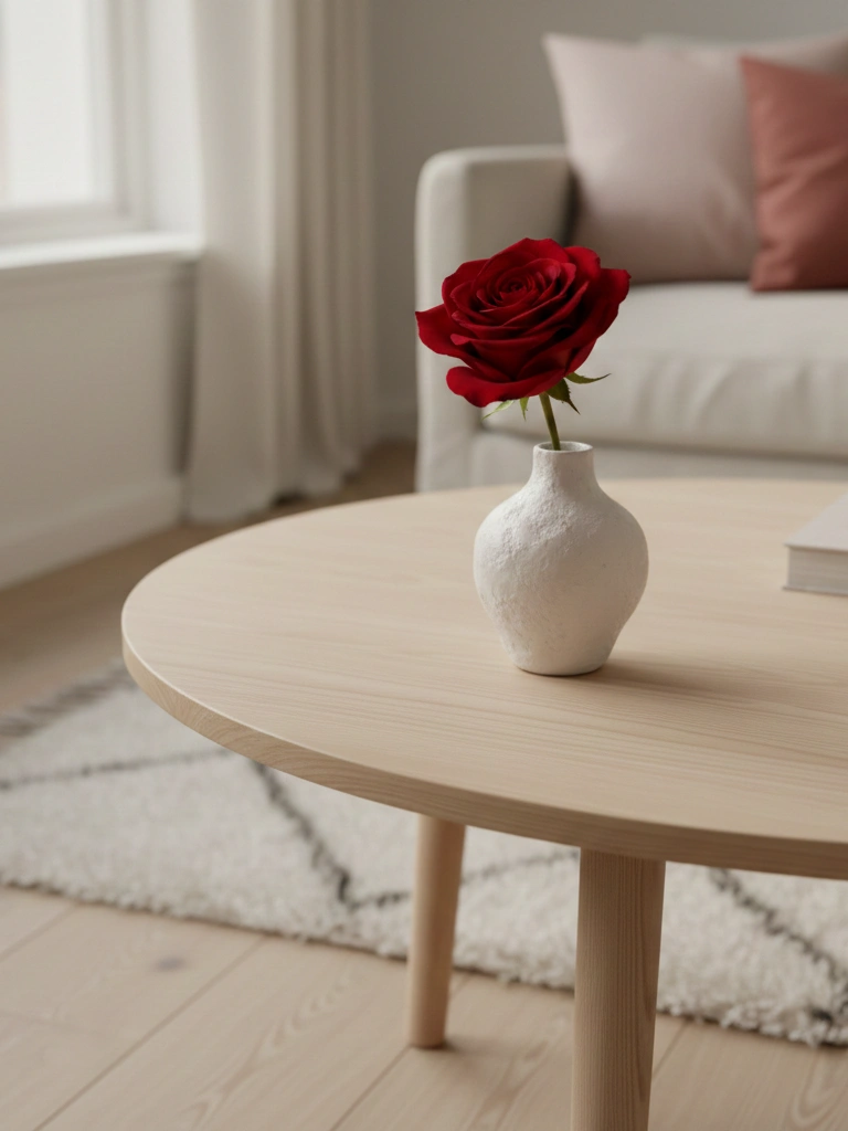 3. Single Stem Rose in Ceramic Bud Vase