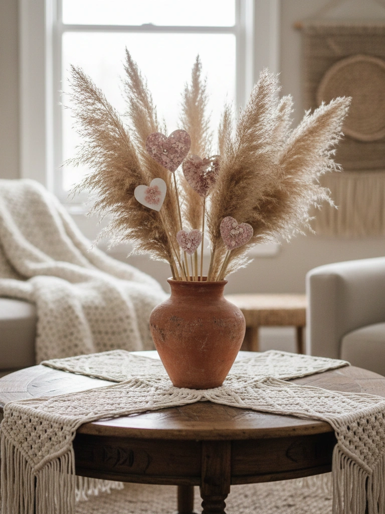 32. Pampas Grass Arrangement With Heart Picks