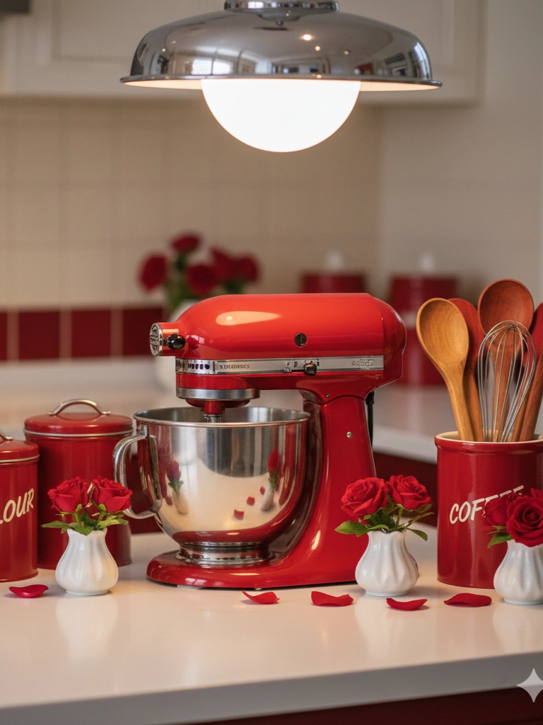 4. Cherry Red Kitchen Accessories Collection