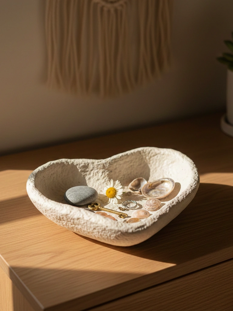 20 Beautiful Neutral Valentines Day Decor DIY Ideas to Craft 5 5. Paper Mache Heart Bowl DIY