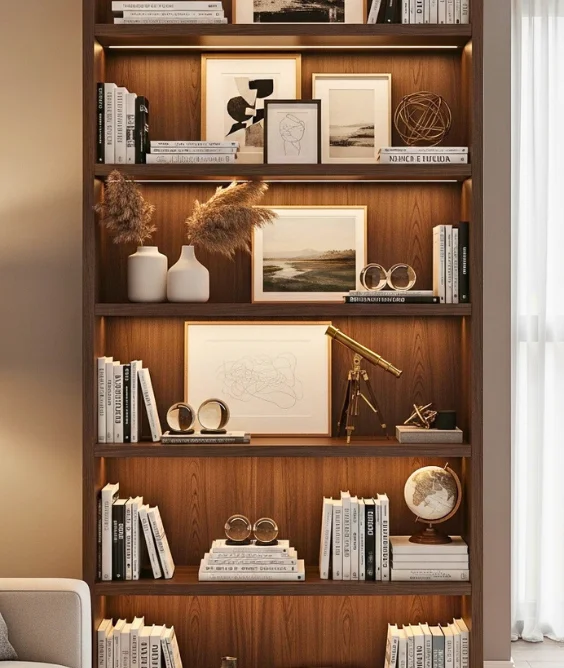 Curated Book and Display Shelves