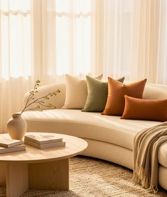 Curved Comfort for Cozy Conversations