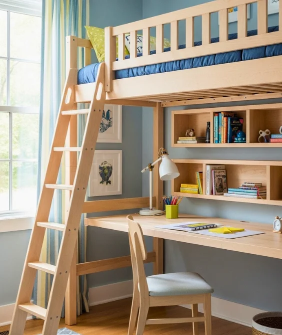 Desk Under a Loft Bed
