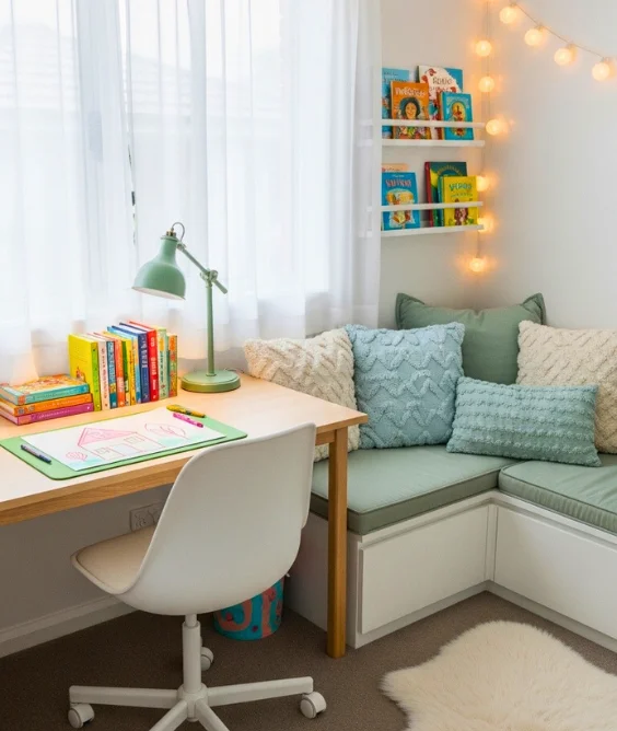 Desk and Reading Nook Combo