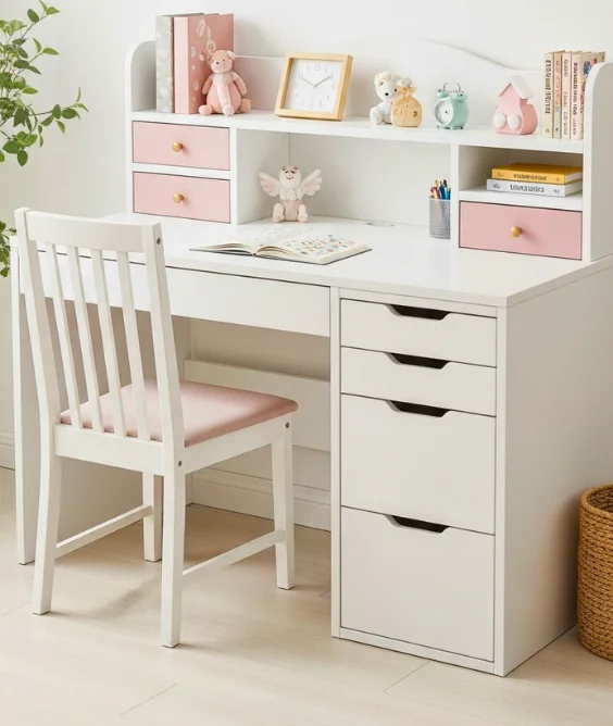 Desk with Built In Drawers