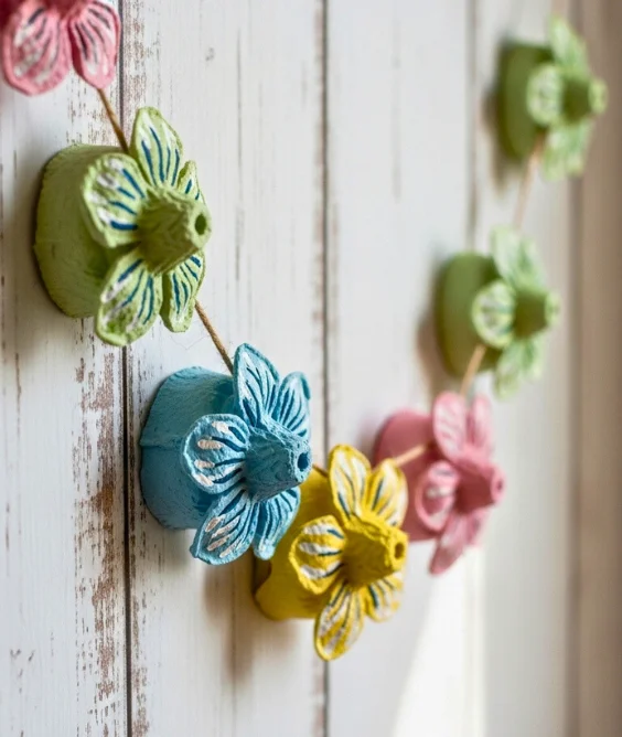 Egg Carton Flower Garland