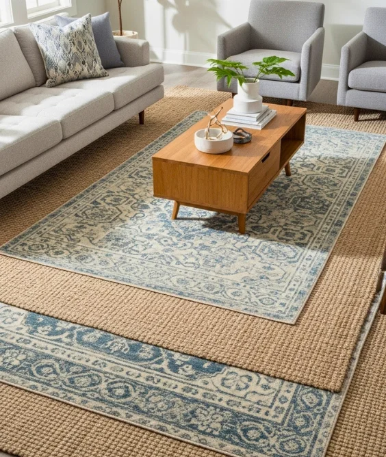 Layered Rugs for Dimension