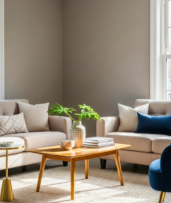 Neutral Palette with a Single Rich Accent