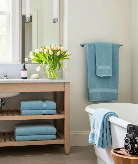 30 Soft & Serene Spring Soft Color Decor Ideas for Relaxed Homes 17 Soft Blue Bathroom