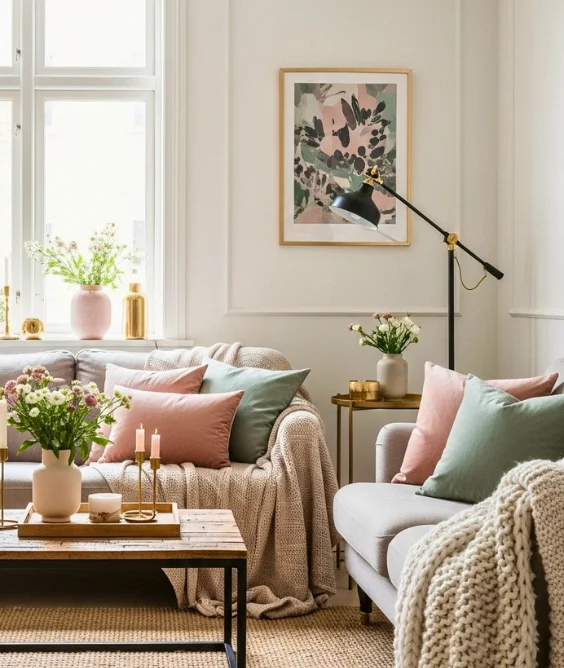 30 Soft & Serene Spring Soft Color Decor Ideas for Relaxed Homes 1 Warm White Walls with Pastel Touches