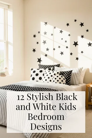  12 Stylish Black and White Kids Bedroom Designs