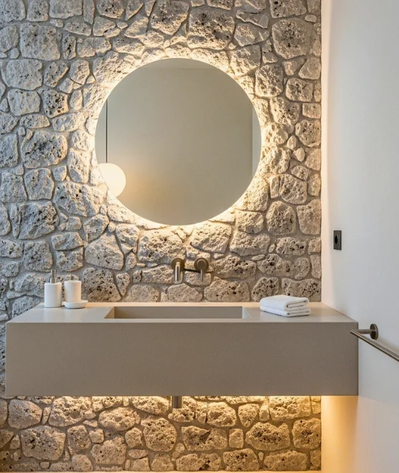 Textured Stone or Tile Accent Wall 1