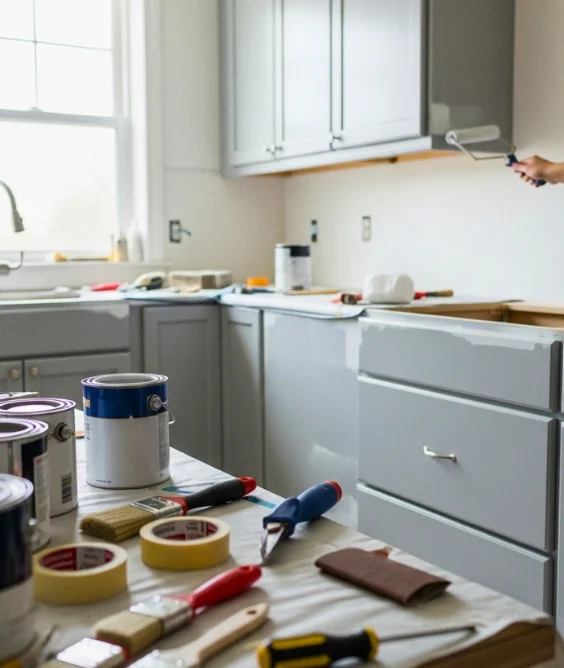Budget Grey Cabinet Makeover