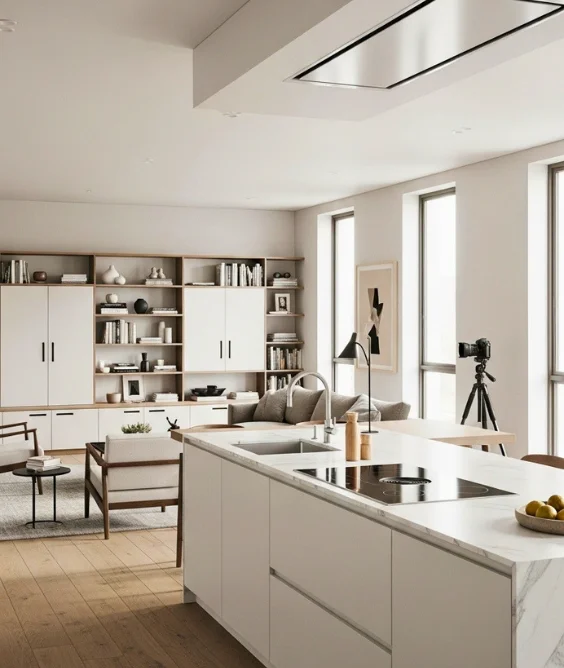 10 Open Kitchen and Living Room Ideas for Modern Homes 10 Hide Mess with Smart Storage Solutions