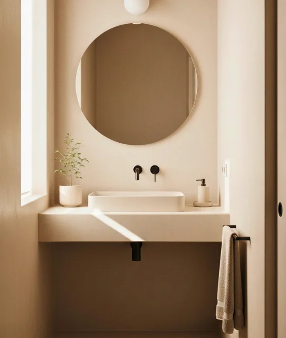 Monochrome Beige Bathroom Style