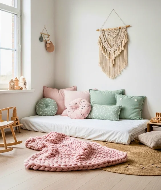 Neutral Palette with Soft Pastel Accents