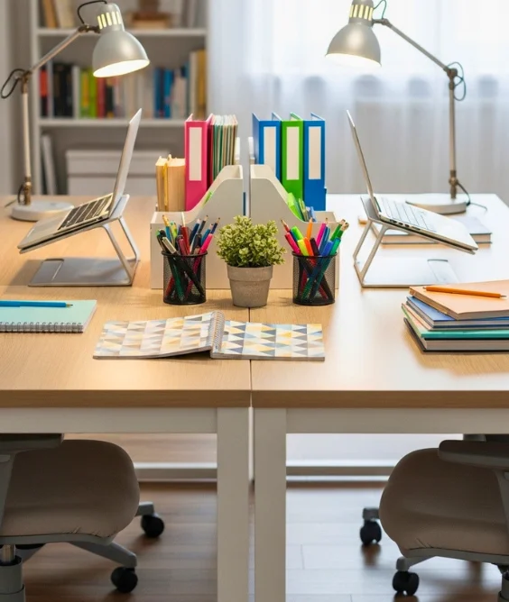 Shared Study Table for Siblings