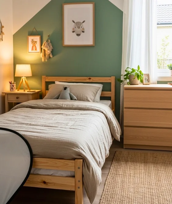 Soft Green Accent Wall for Gentle Color