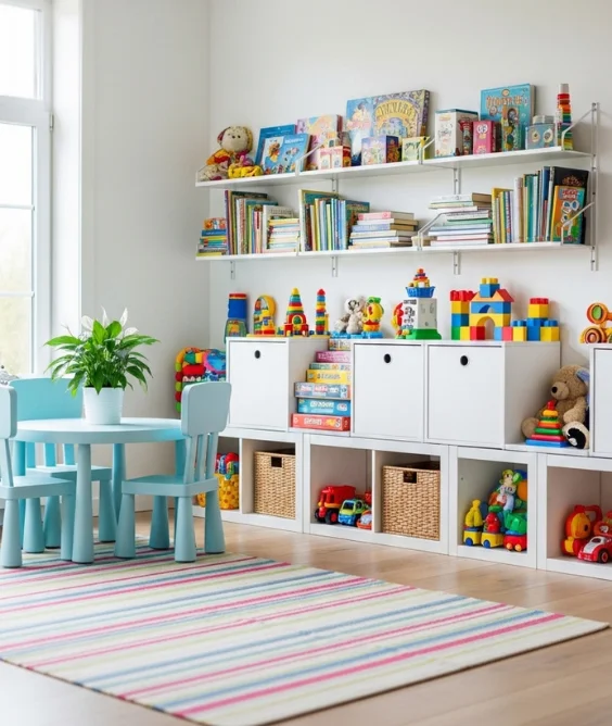 22 Kids Bedroom Furniture Design Ideas for Stylish Rooms 22 Wall Mounted Storage Units