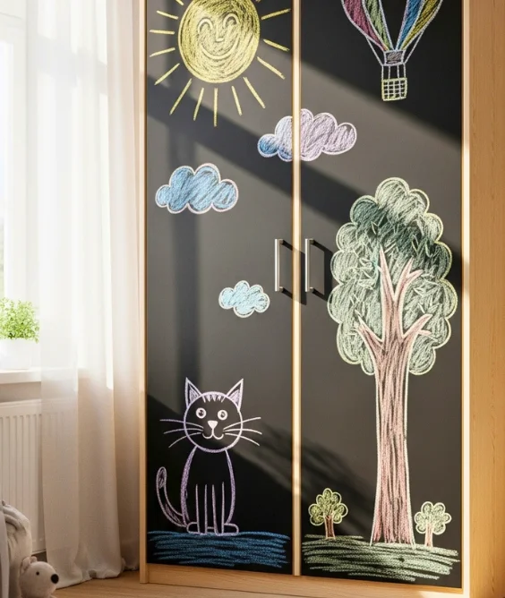 Chalkboard Wardrobe Doors for Creative Play