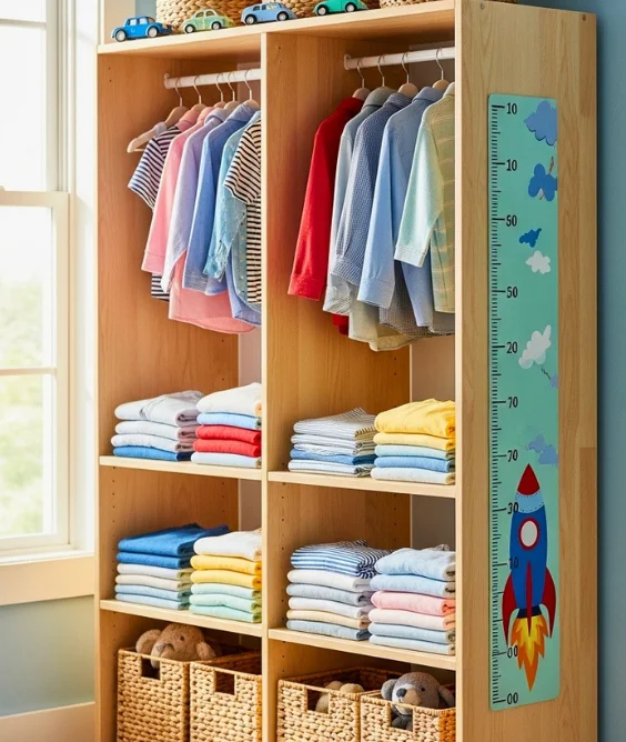 Open Shelf Wardrobe for Easy Access
