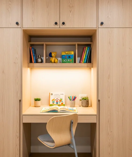 Wardrobe with Built In Study Desk
